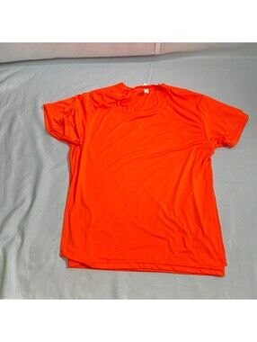 Bayside USA Men's T-Shirt Large Orange Moisture Wicking 2pc